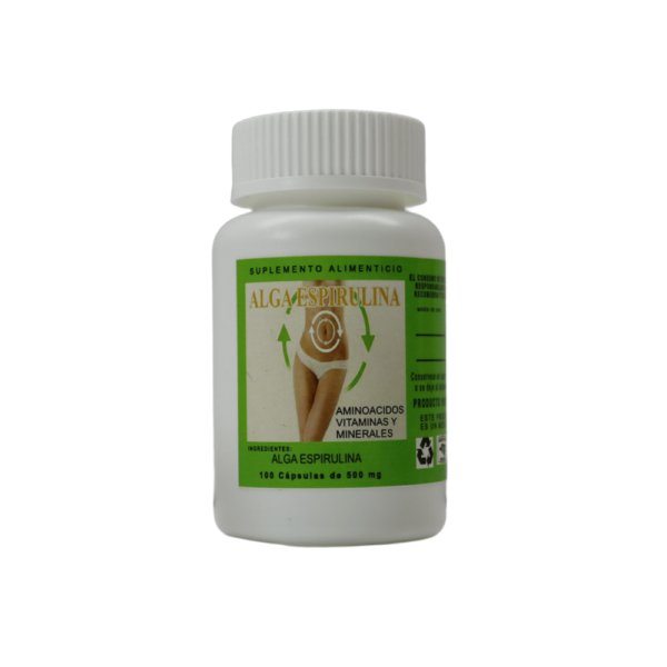 ALGA ESPIRULINA  - 100 CAPSULAS DE 500mg